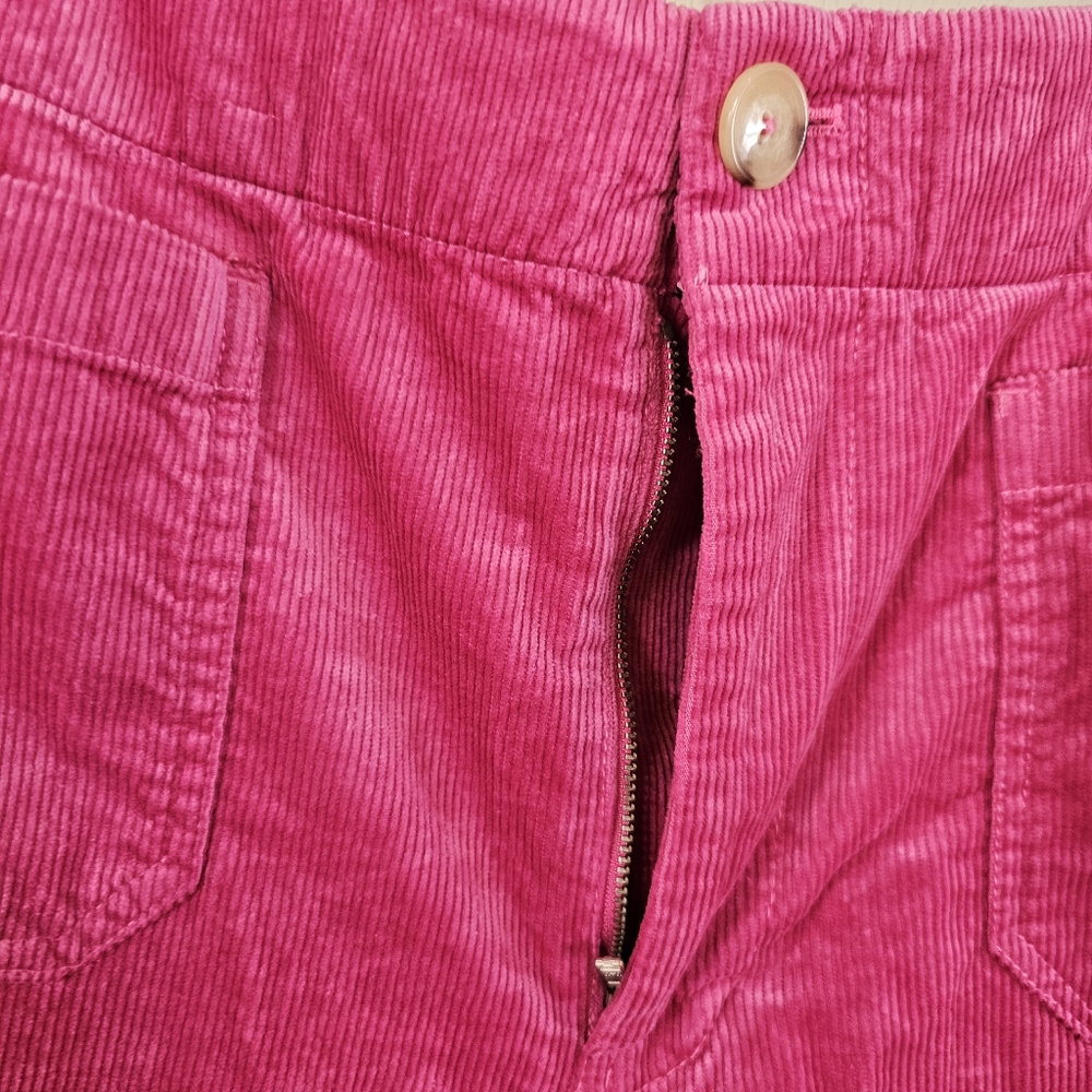 Maeve Anthropologie Colette Cropped Wide-Leg Corduroy Pants Barbiecore - Picture 5 of 8